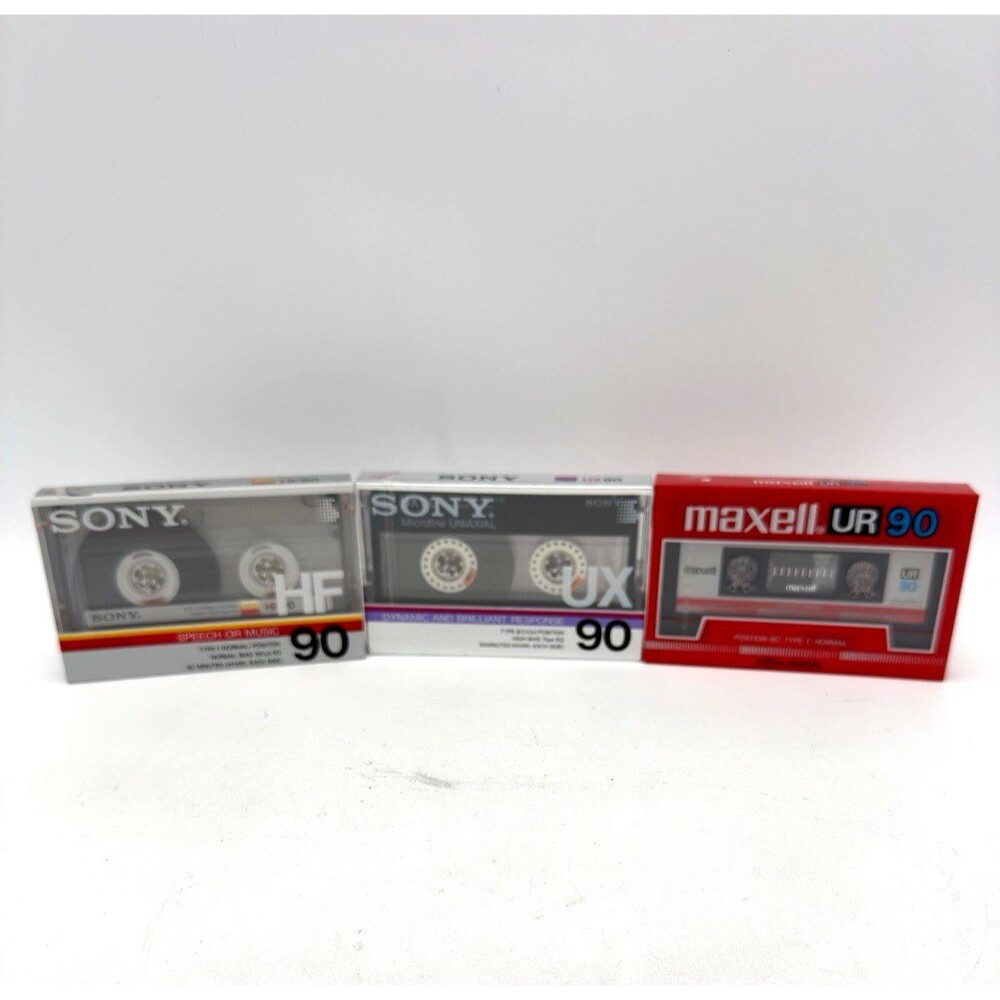SONY UX 90, SONY HF 90  audio cassette blank tape sealed Made in Japan Type II